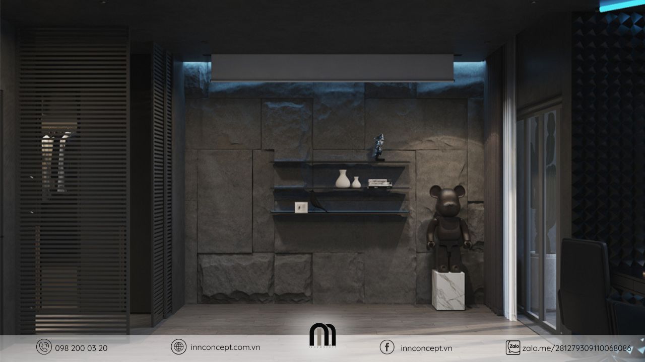 Một chút thô mộc giữa lòng phố thị, tạo điểm nhấn đầy bản lĩnh cho không gian riêng.