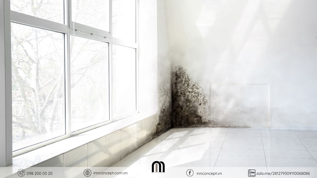 Mưa và độ ẩm làm hỏng kết cấu, gây ẩm mốc và tiềm ẩn nguy cơ mất an toàn.