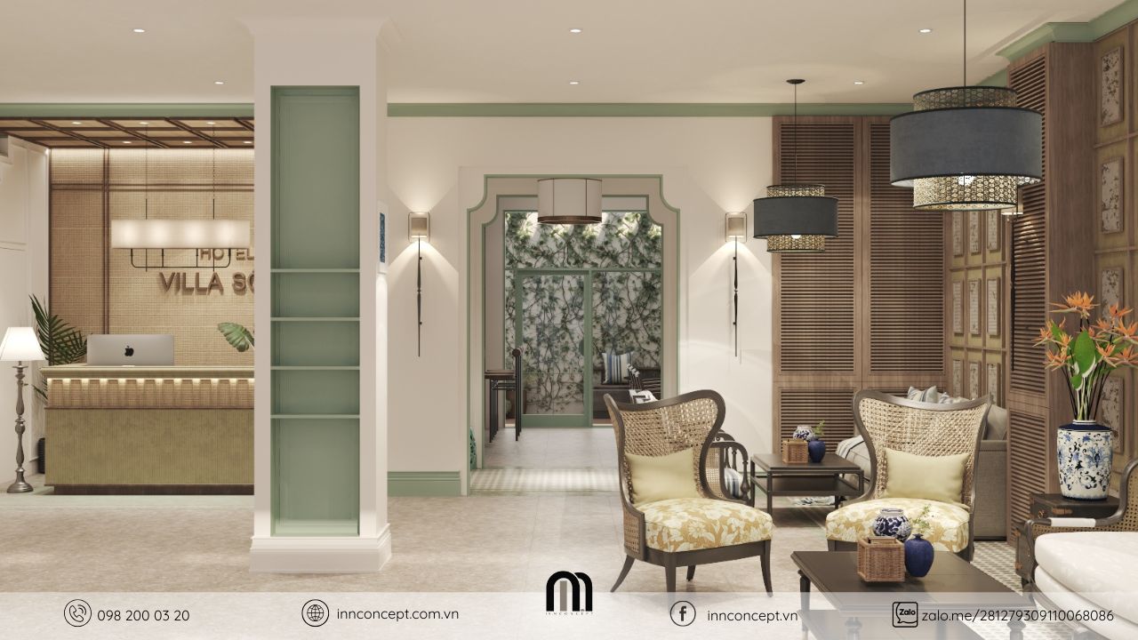 Thiết kế nội thất khách sạn mang phong cách Indochine với trải nghiệm đẳng cấp.