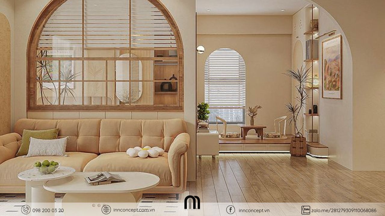 Sắp xếp bố cục gọn gàng cho trang trí ngày Tết.