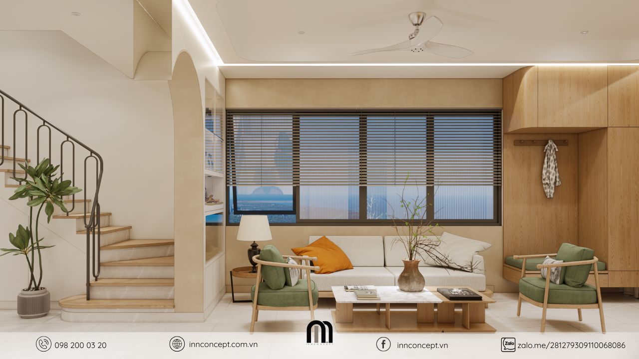 Ánh sáng tự nhiên trong thiết kế nội thất đương đại.