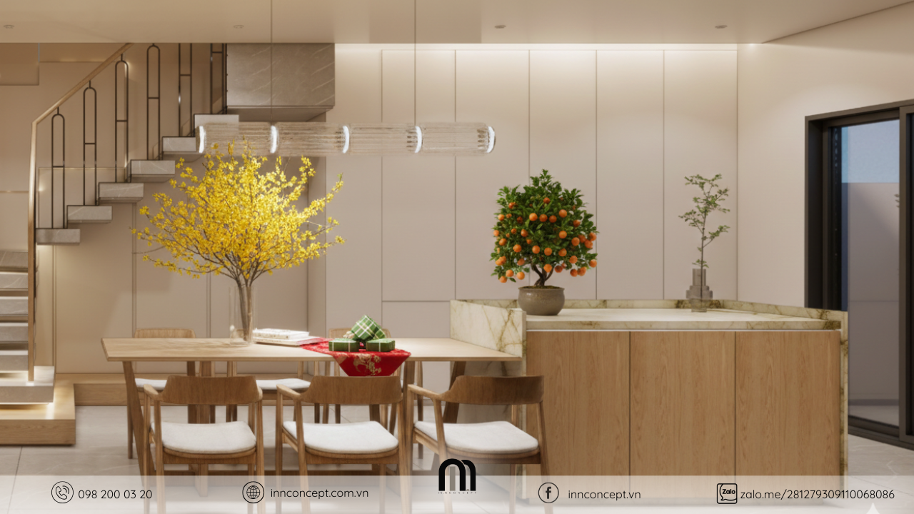 Decor nhà ngày Tết tối giản, tinh tế là xu hướng trang trí bền vững.