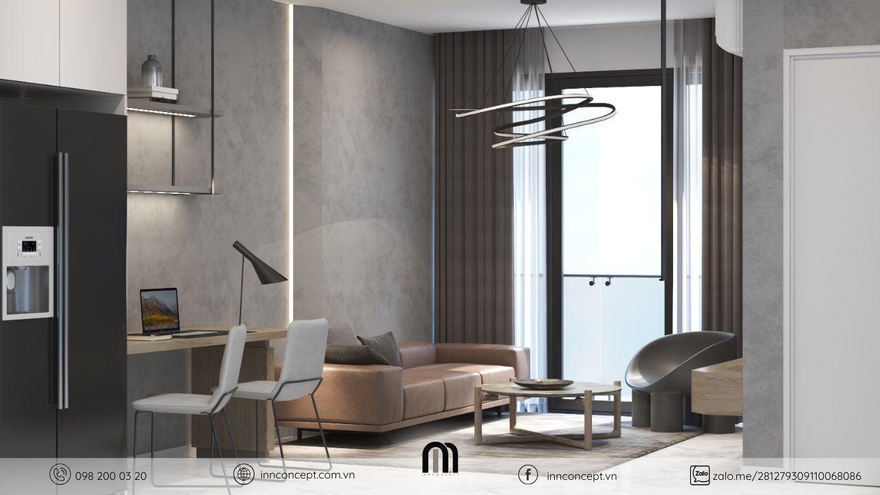 Dự án thiết kế nội thất phong cách đương đại tại căn hộ anh Vũ quận 10.